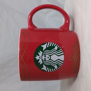 Starbucks Holiday Mug 18 Oz Red Green Swirld